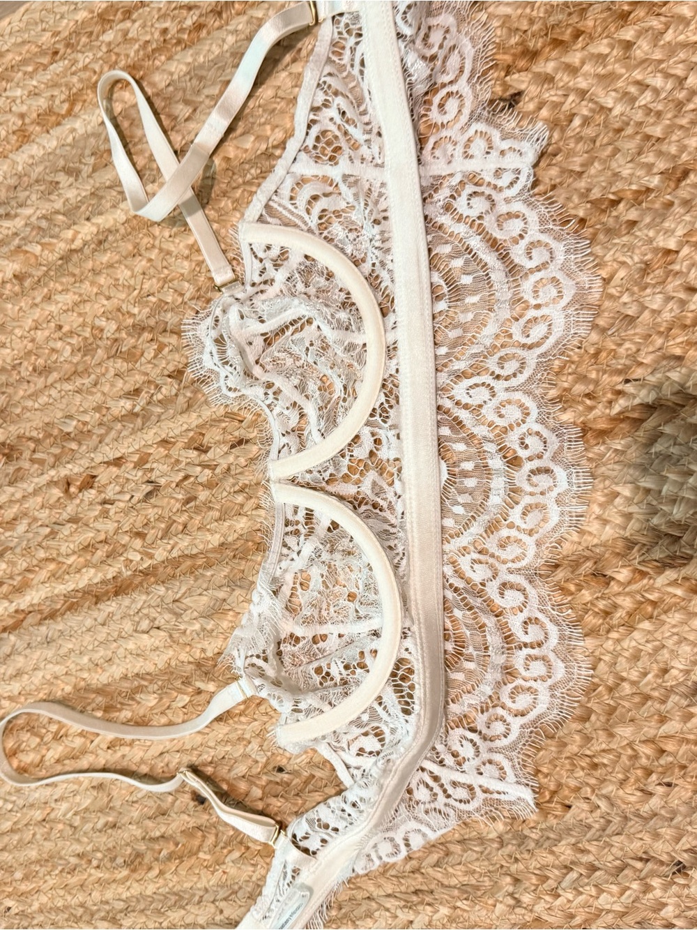 Gooseberry intimidates bridal white Delicate White Lace Bralette and panty Set - Picture 7 of 9